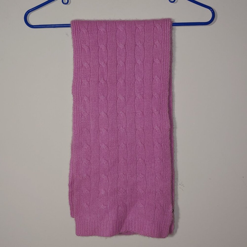 Ann Taylor 100% Cashmere Cable Knit Scarf Lilac Pink OS